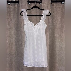 Commense Coastal Cowgirl Eyelet Zippered Tied Front Short Dress XS (Extra Small)